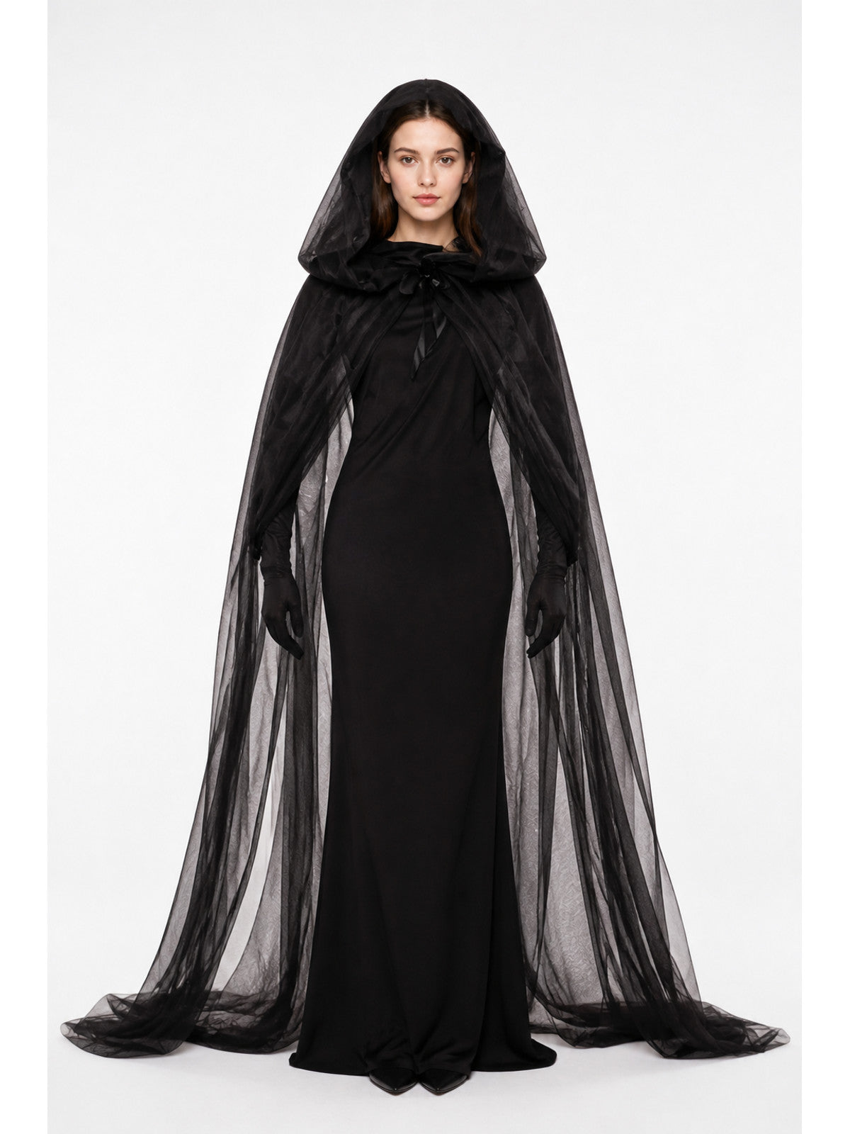 Black Hooded Cape Costume main product view