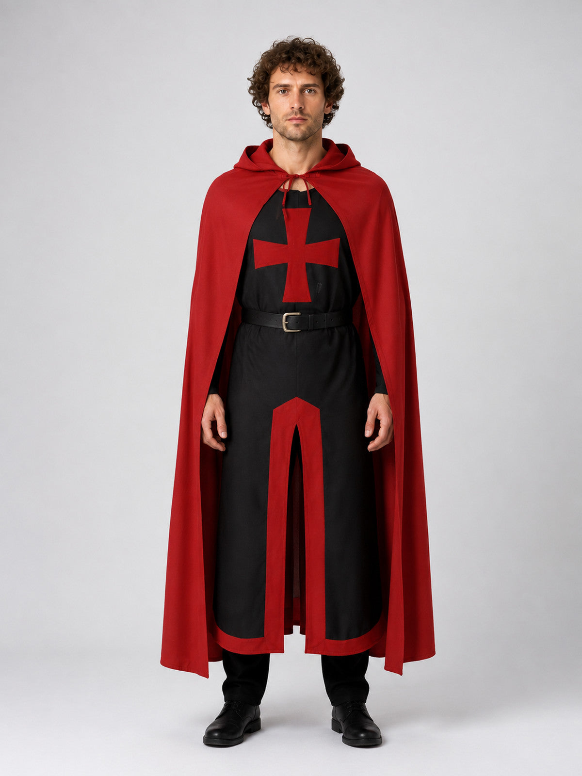 Templar Costume with Red Cross on-model view