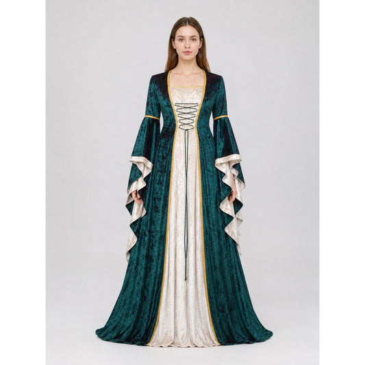 Medieval Renaissance-Style Dress with Train