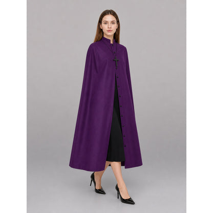 Purple Long Carnival Cloak with Hood