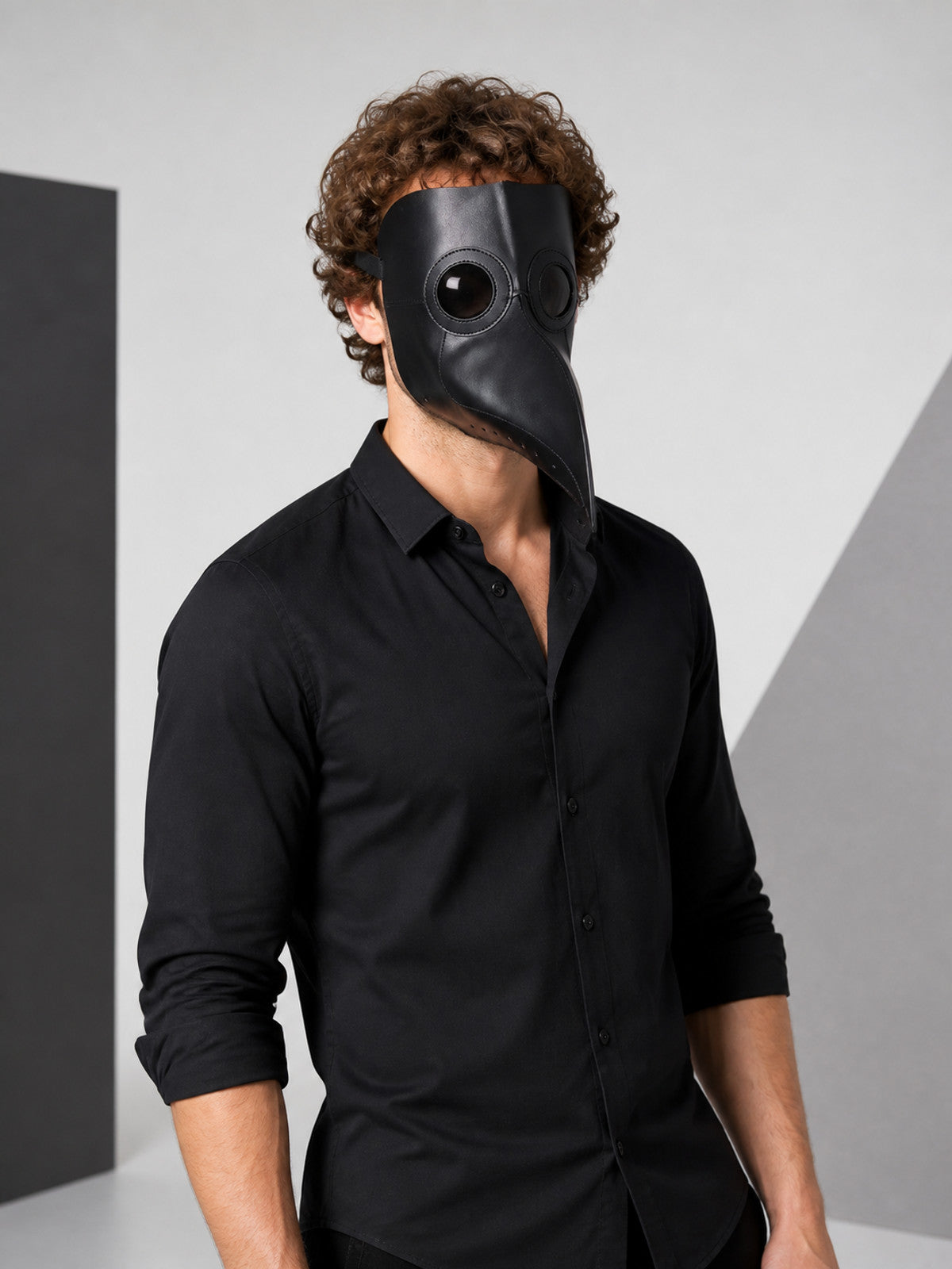 Black Carnival Mask with a Long Bird Beak