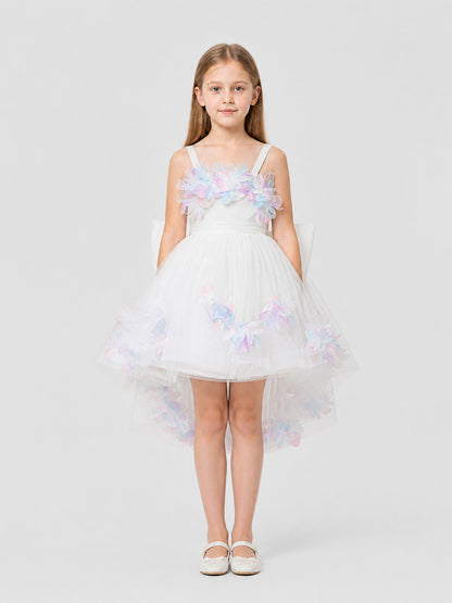 Full Skirt Dress with Floral Details and a Train on-model view