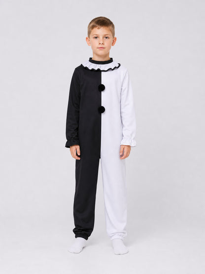 Clown Carnival Costume Jumpsuit for Cosplay on-model view