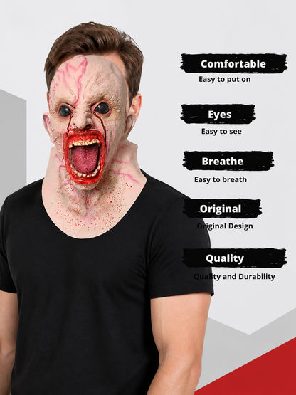 Scary Zombie Halloween Mask with Bloody Marks