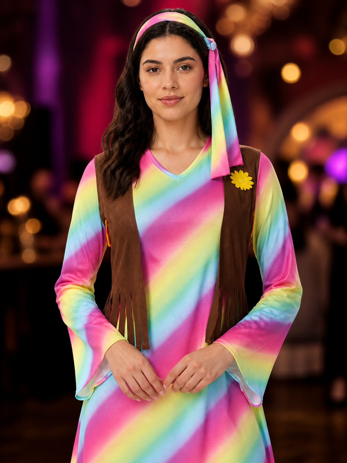 Retro Disco Jumpsuit with Skirt for Cosplay and Masquerades