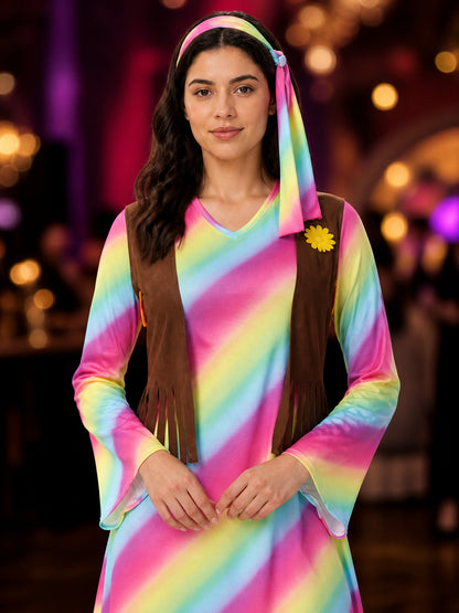 Retro Disco Jumpsuit with Skirt for Cosplay and Masquerades
