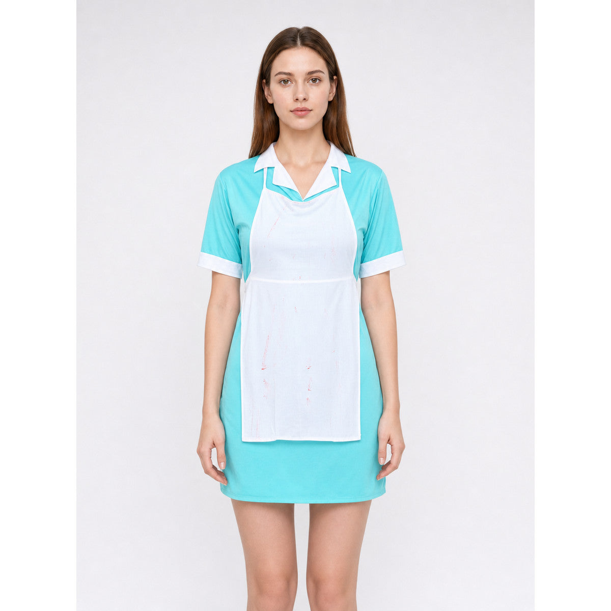 Nurse Costume with Apron and Cap front view