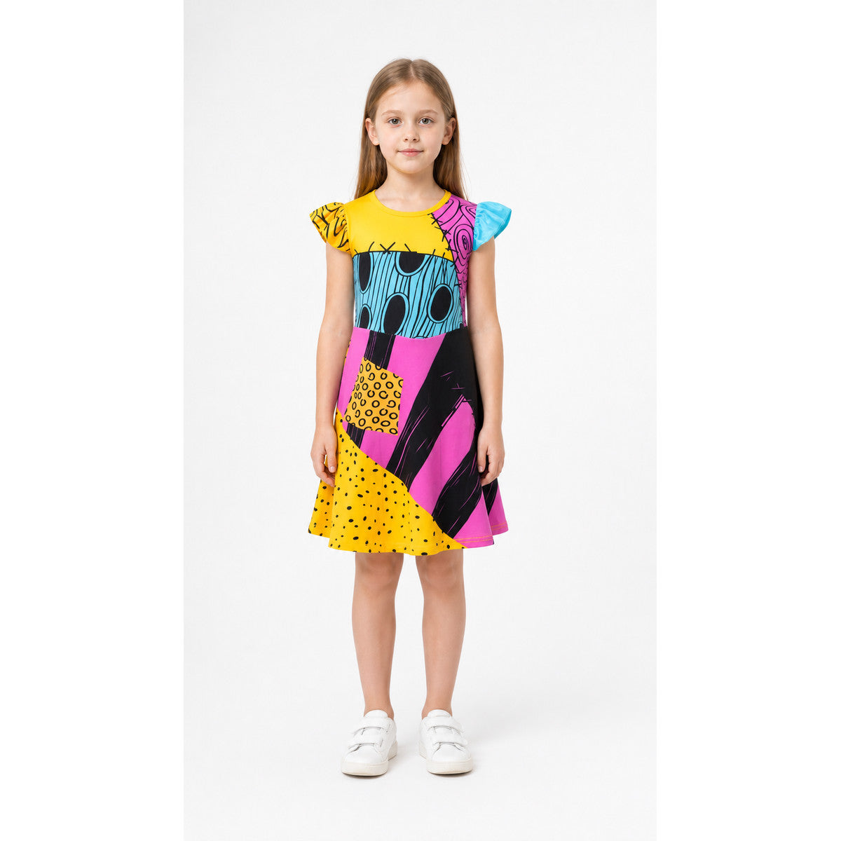 Halloween Carnival Dress with Geometric Print main product view
