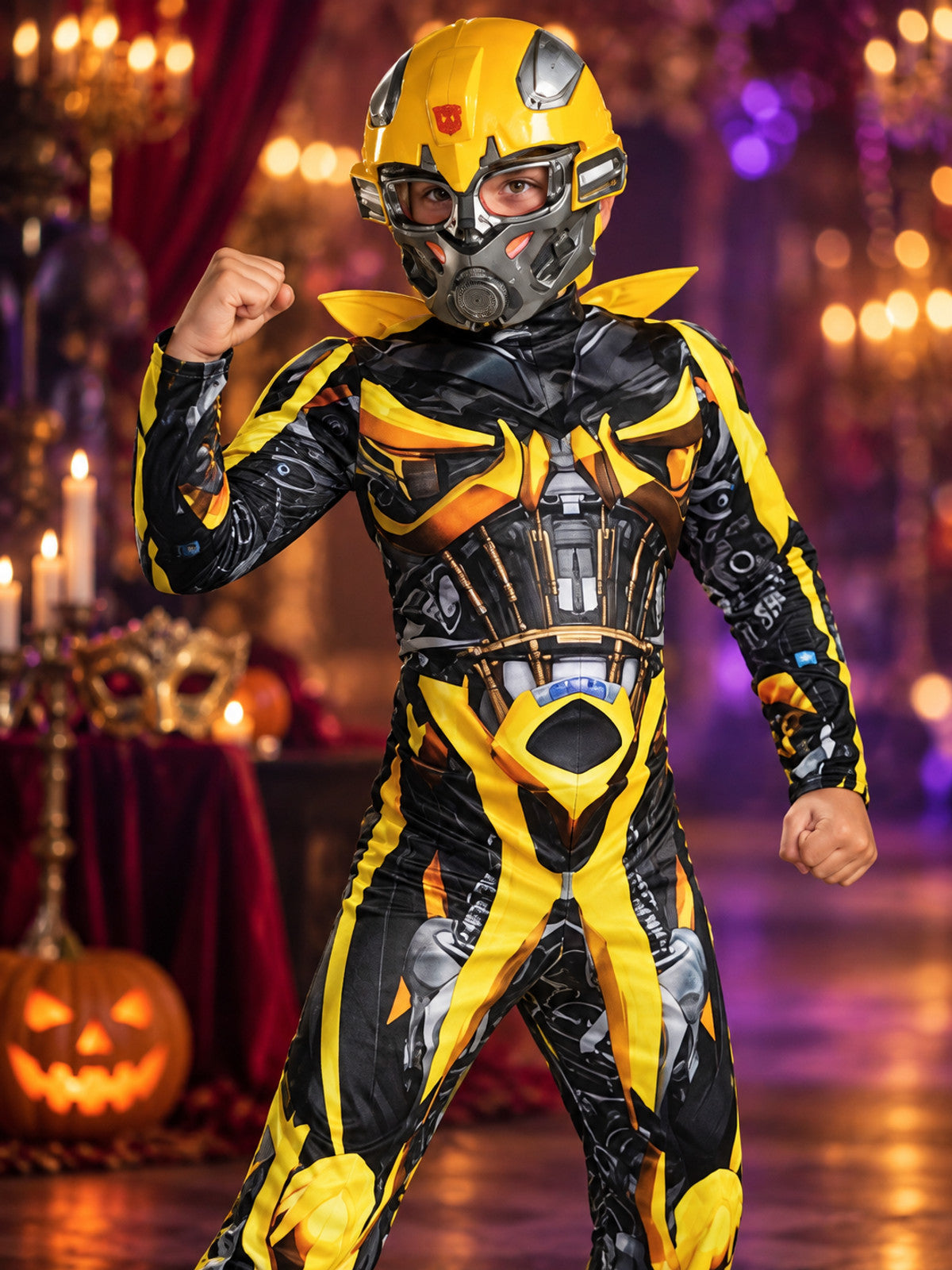 Kids' Robot Carnival Costume, Yellow, with Mask