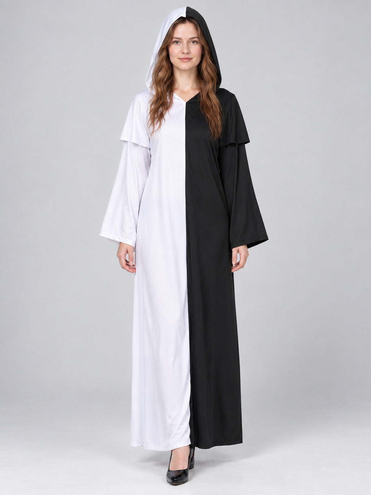 Black and White Hooded Ghost Costume