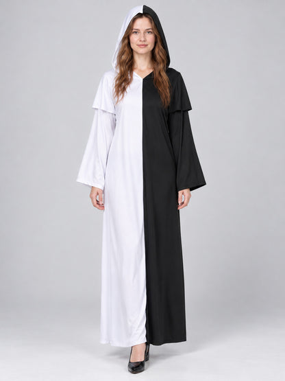 Black and White Hooded Ghost Costume