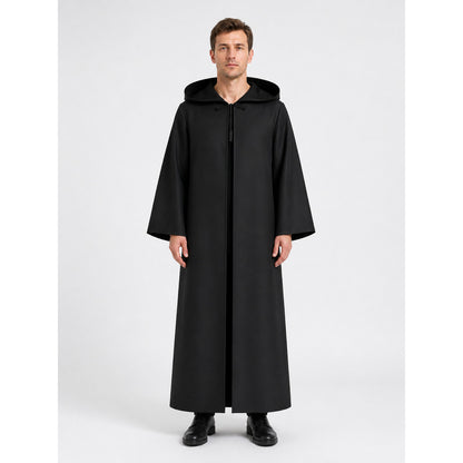 Black Long Hooded Vampire Cloak for Halloween main product view