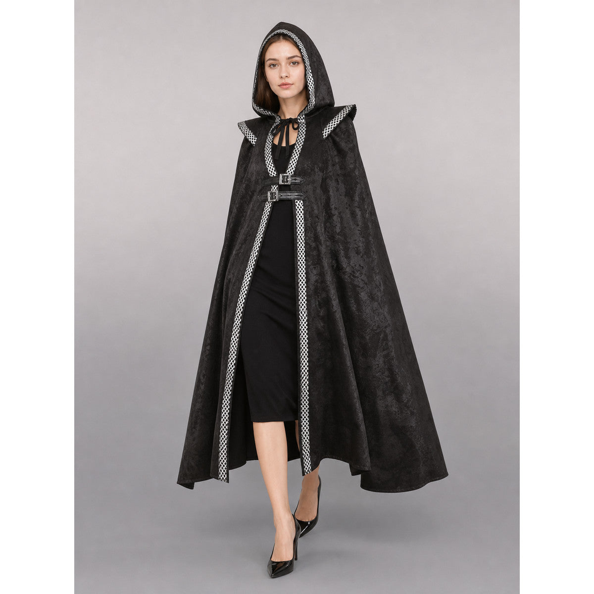 Black Hooded Costume Cape for Cosplay