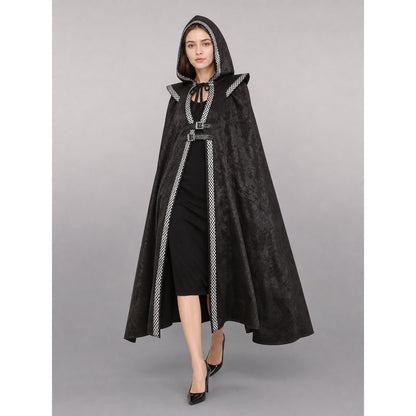 Black Hooded Costume Cape for Cosplay