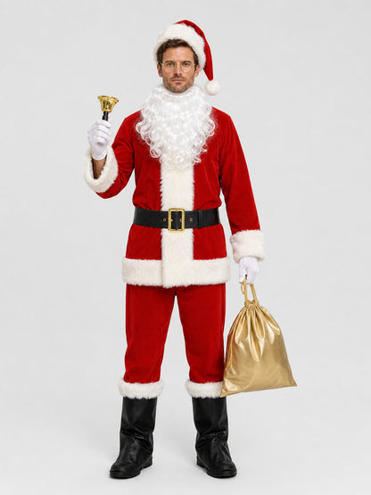 Santa Claus Costume, Red 11-Piece Set on-model view