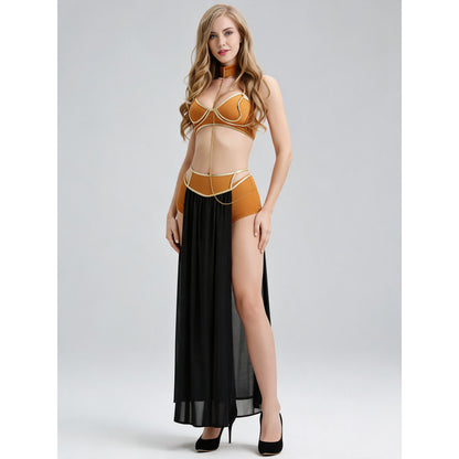 Carnival costume with corset and long skirt for a party