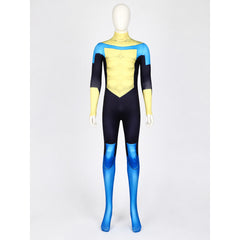 Invincible Muscle Bodysuit Costume, Blue Yellow Cosplay Outfit