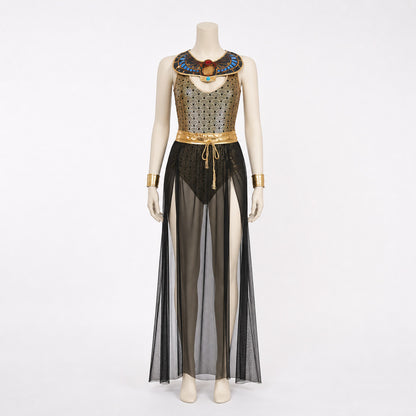 Egyptian Cosplay Costume, Long with Gold Decoration