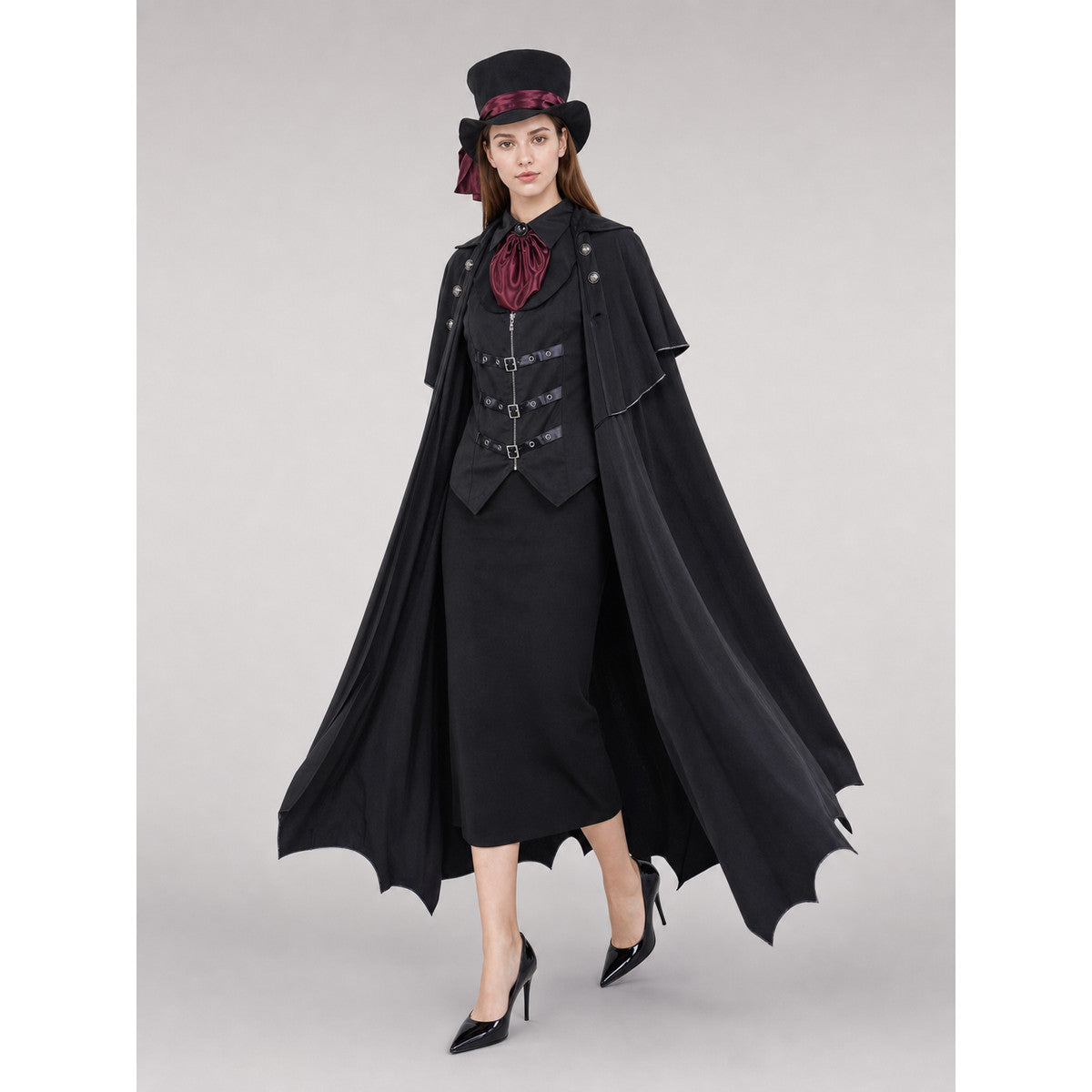 Black Victorian-Style Carnival Cape