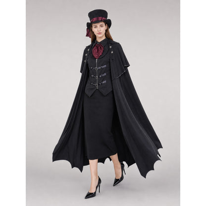 Black Victorian-Style Carnival Cape