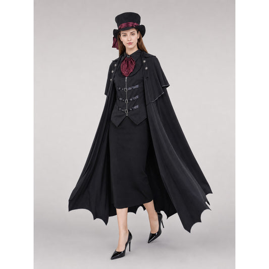 Black Victorian-Style Carnival Cape