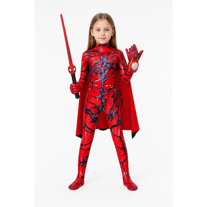 Red Spider-Man Costume with Mask and Cape main product view