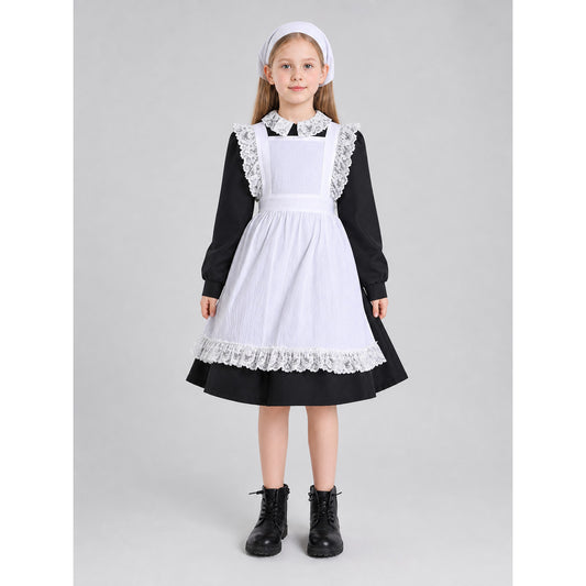 Black and White Maid Costume with Apron