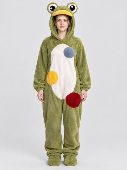 Frog Hooded Pajama Jumpsuit