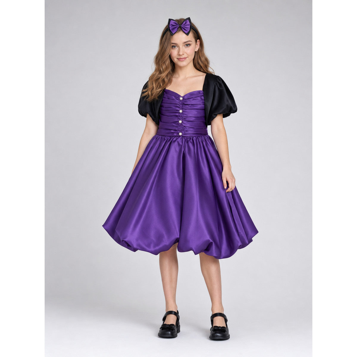 Halloween Pumpkin Dress for Girls with Headband