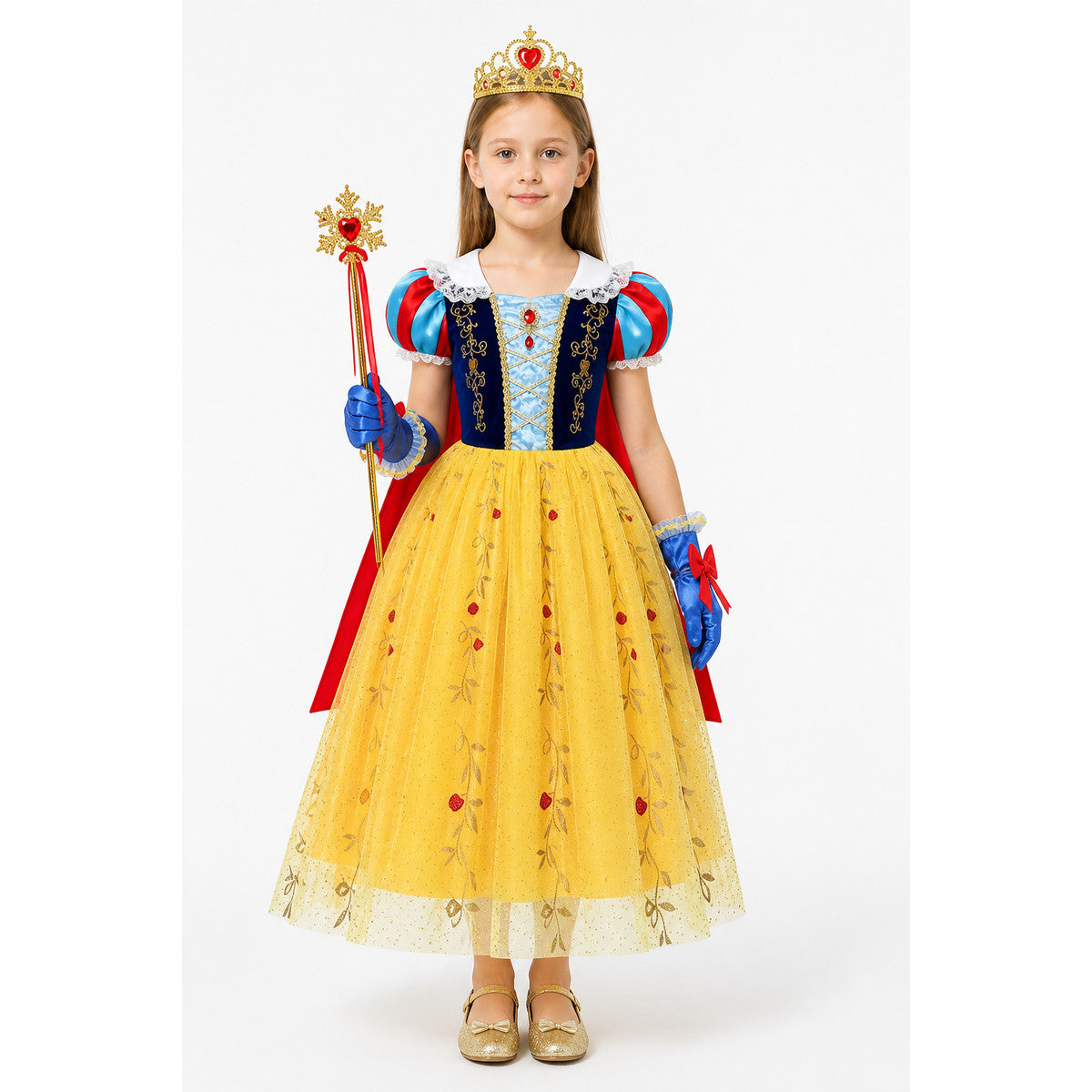 Snow White Costume with a Full Skirt and Red Cape main product view