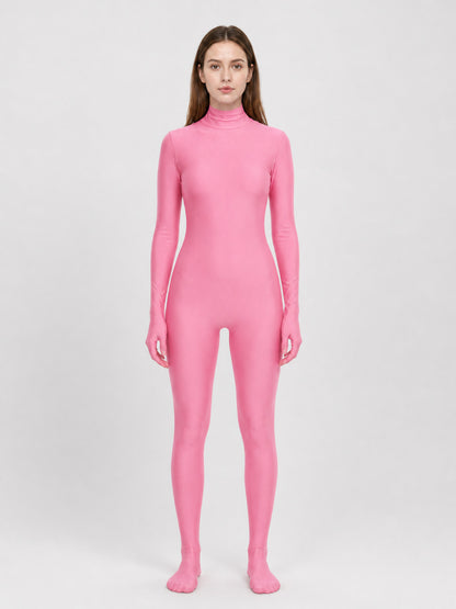 Pink One-Piece Hooded Cosplay Suit front view