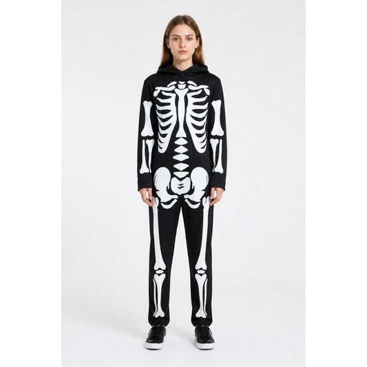 Black and White Skeleton Costume with Hood for Cosplay main product view