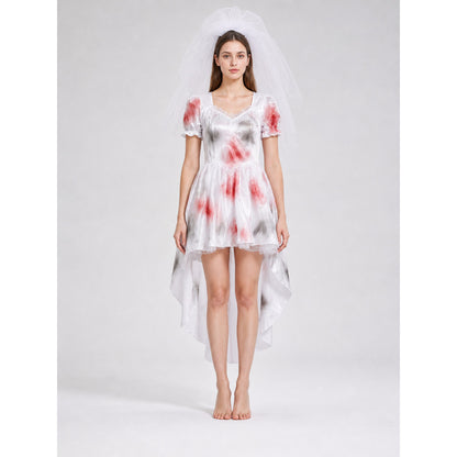 Carnival Dress with Blood Effect and Train on-model view