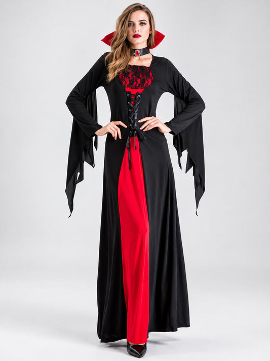 Vampire Costume: Lace Dress with Collar