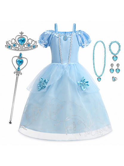 2026 Girl Princess Dress Costume Princess Cosplay Halloween Carnival Party