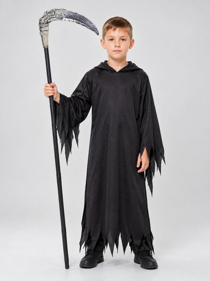 Black Detachable Reaper Scythe Prop with Silver Blade, 117 cm