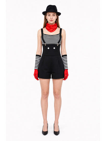 Striped Cosplay Costume with Suspenders for Festivals main product view
