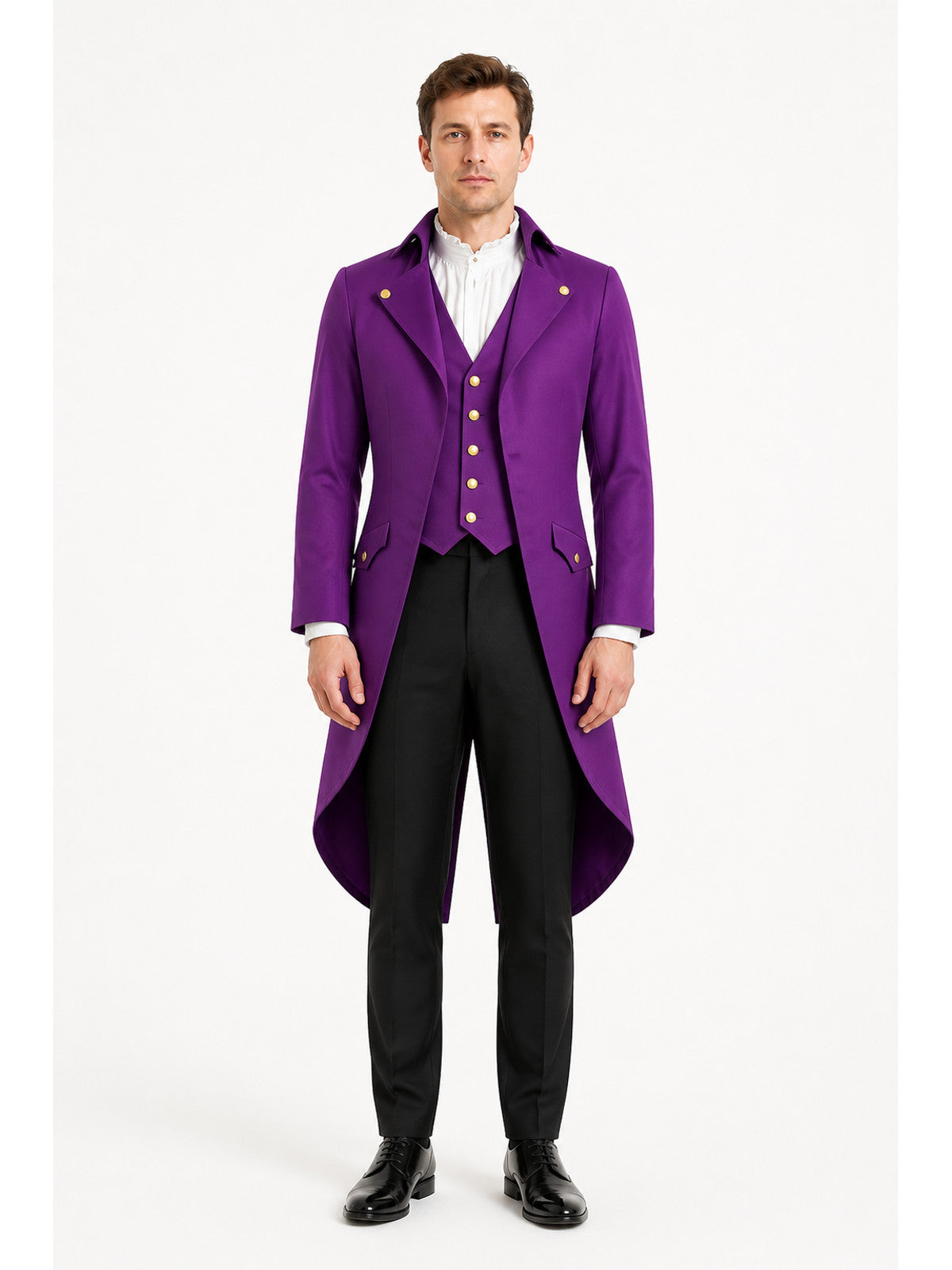 Men's Retro-Punk Tailcoat with Gold Buttons main product view