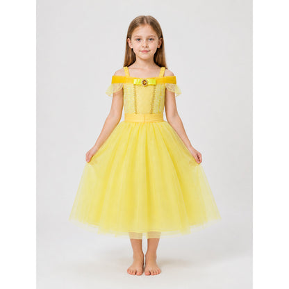 Yellow Princess Costume Dress for Halloween and Cosplay main product view