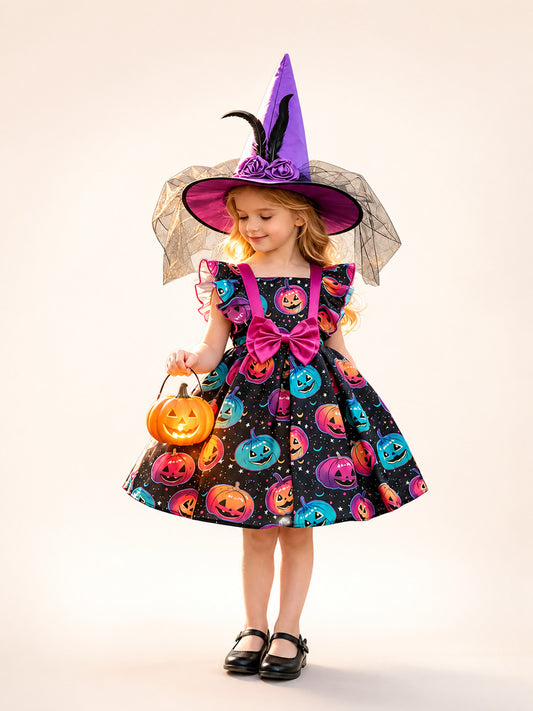 Halloween Costume Dress with Colorful Pumpkins main product view