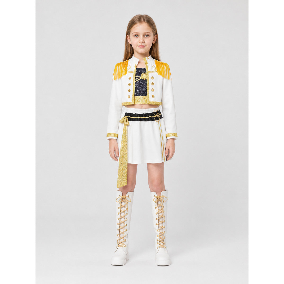 Three-Piece Sequined Stage Costume on-model view