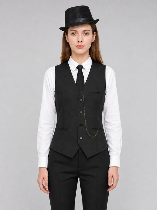 The vintage costume is designed in a formal style with retro front view