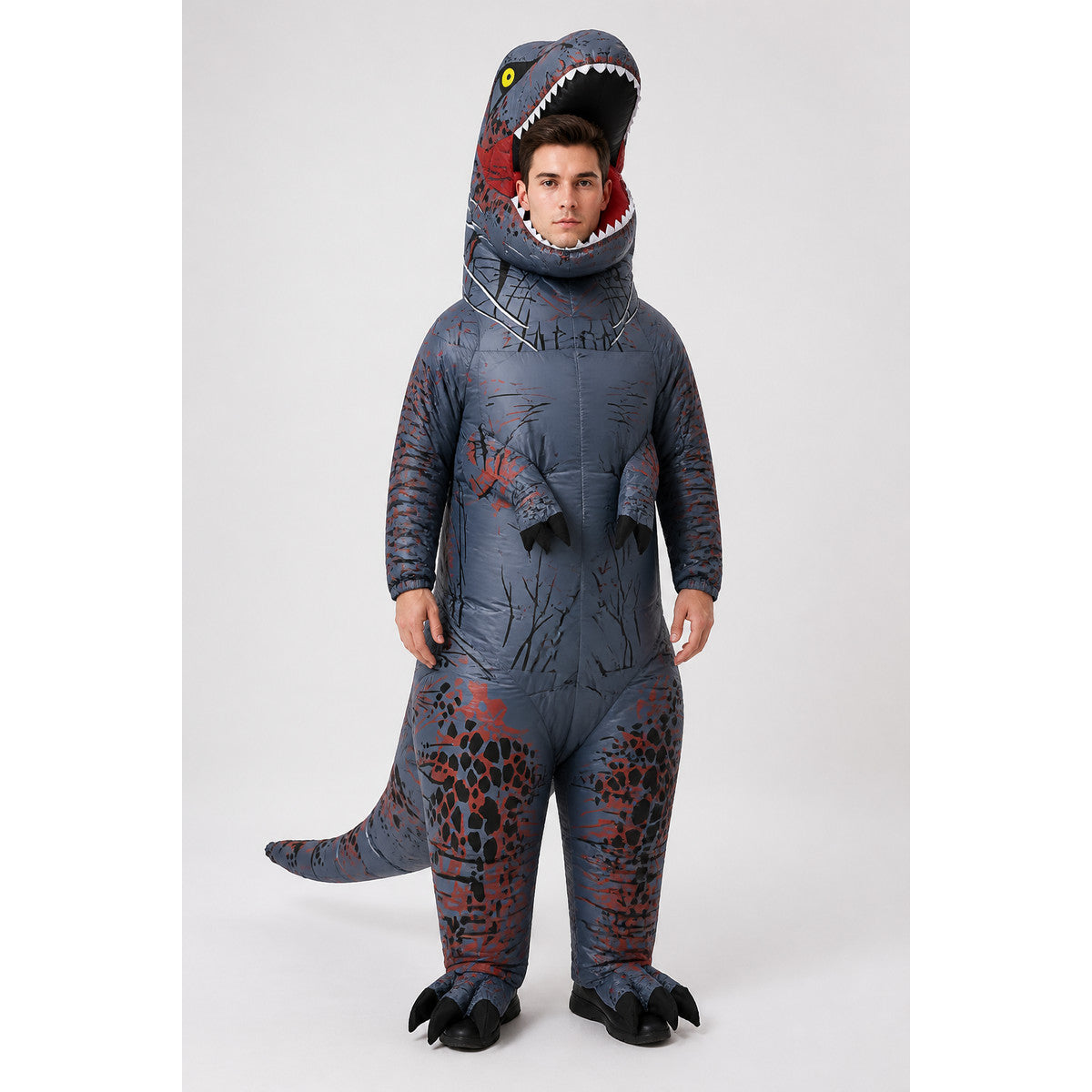 Gray-Blue Tyrannosaurus Costume with Tail for Halloween
