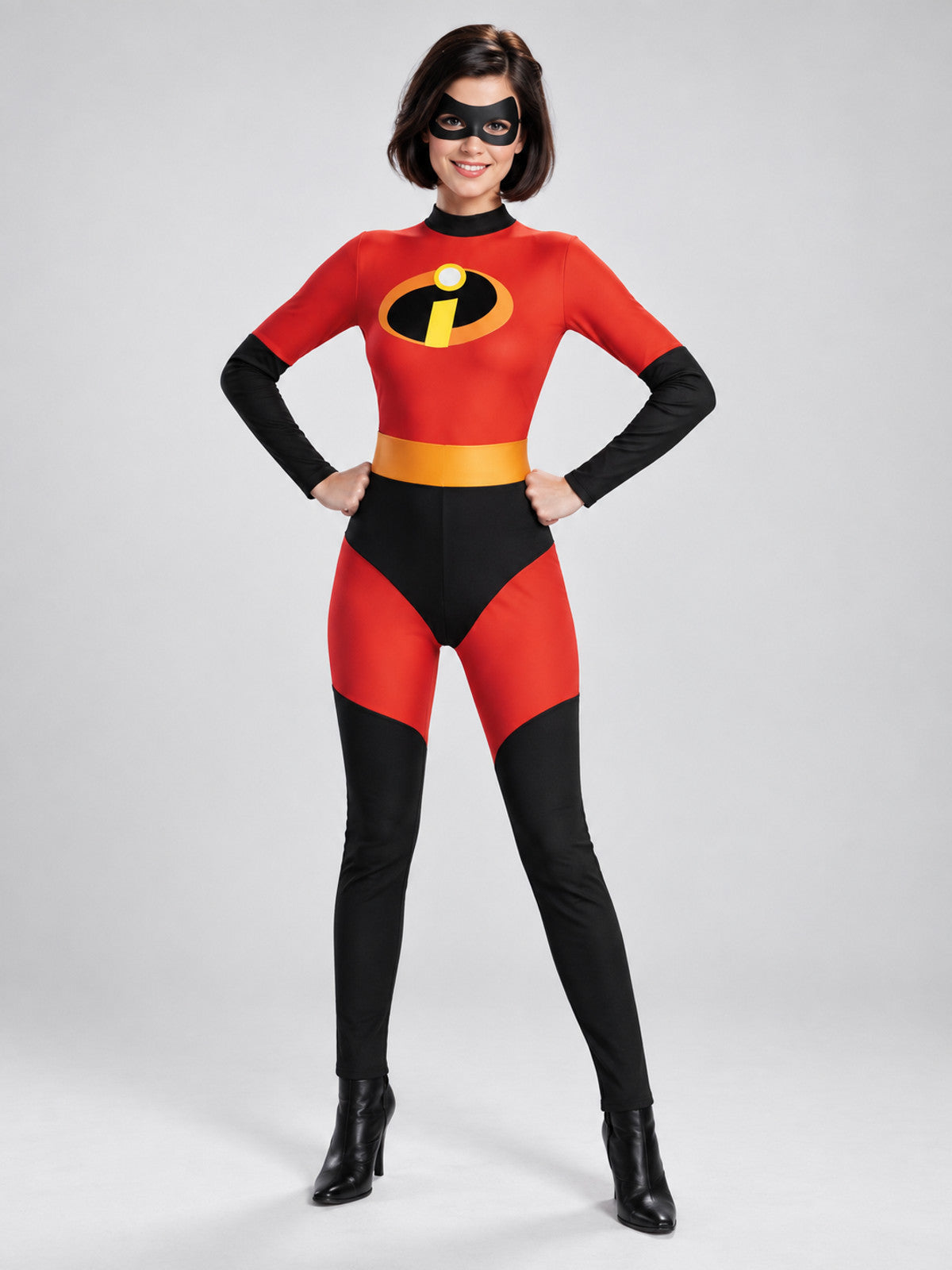 Red and Black Superhero Costume with Mask