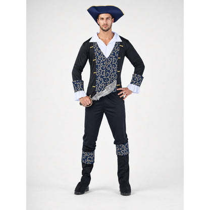 Pirate Costume with Hat and Boot Covers on-model view