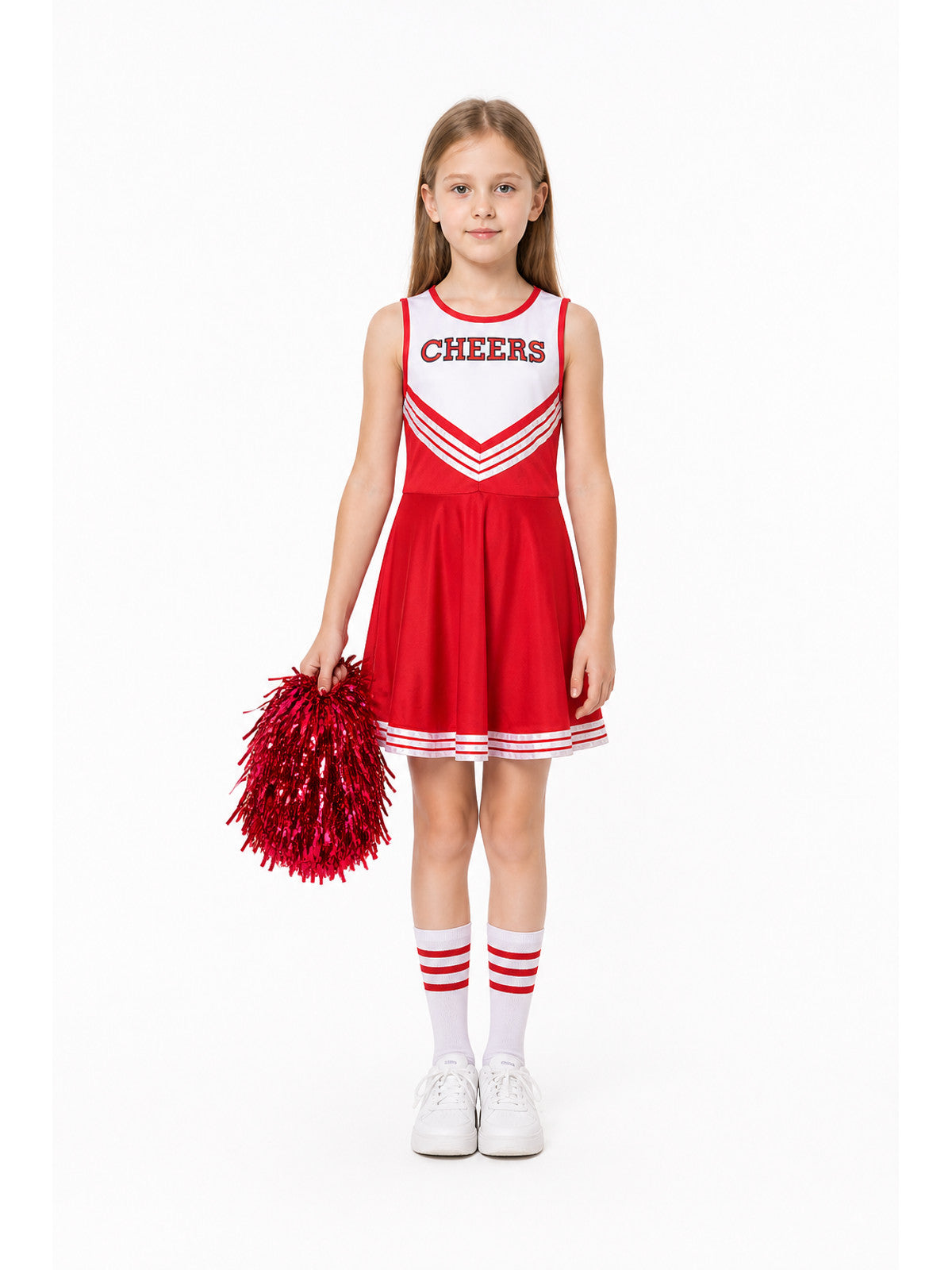 Red Children's CHEERS Cheerleading Dress 110-150 main product view