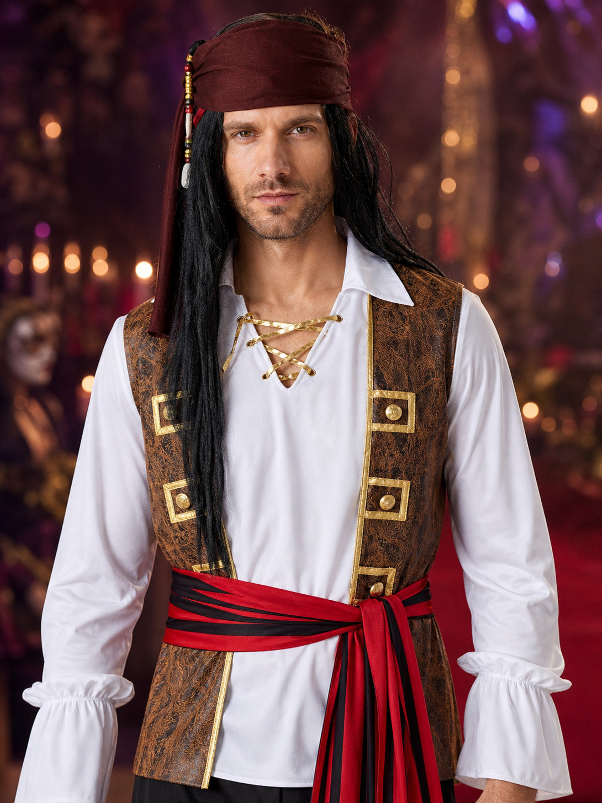 Pirate Carnival Costume for Halloween Cosplay on-model view