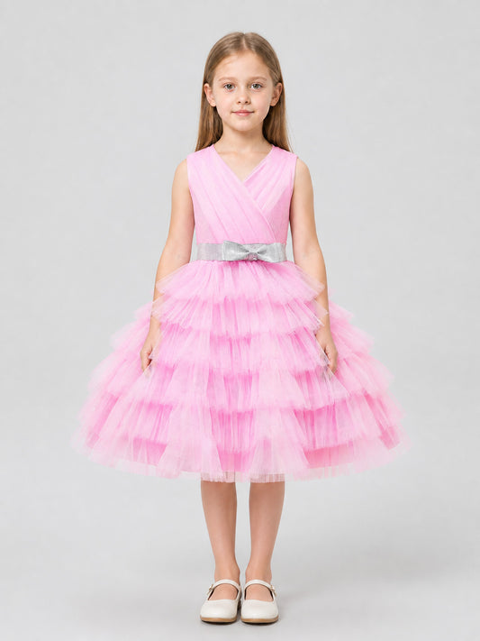 European Tutu Dress with Bow for Performances on-model view