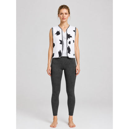 Woody Cosplay Vest: Black Spots, Black-and-White Trim on-model view