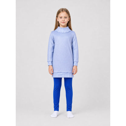 Children’s Joy Costume from Inside Out 2: Light Blue Top and Pants on-model view